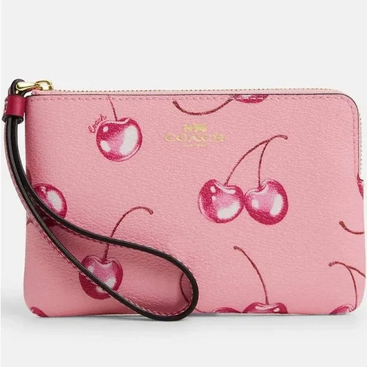 Cariblu Pink Cherry Print Wristlet