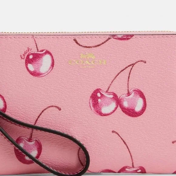 Cariblu Pink Cherry Print Wristlet